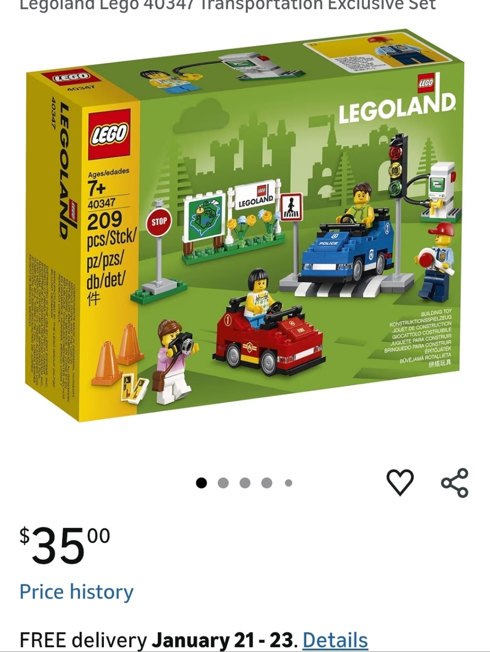 Retired Lego Legoland EXCLUSIVE Driving School -Mini Vehicles Playset Nib